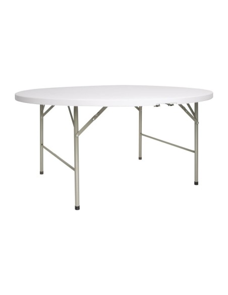 Table ronde pliable Bolero blanche 1530mm - Qualité professionnelle