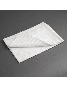 Torchons blancs nid d'abeille Vogue - Lot de 10