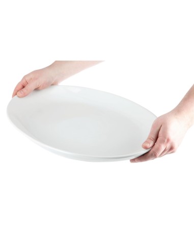 Assiette Creuse Ovale Olympia 500x290 mm - Blanc