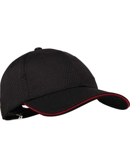 Casquette baseball Cool Vent Chef Works noire et rouge