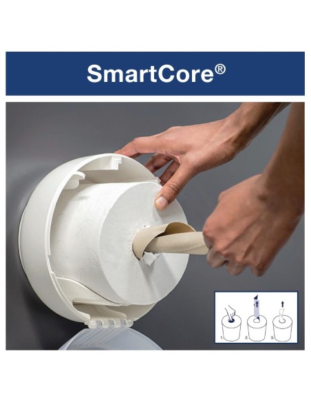 Distributeur papier toilette Tork SmartOne - blanc, 1 rouleau