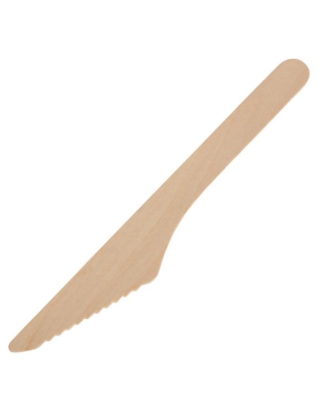 Couteaux en bois biodégradables - lot de 100 | Fiesta Compostable