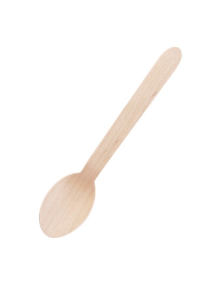 Cuillères dessert en bois biodégradables - lot 100