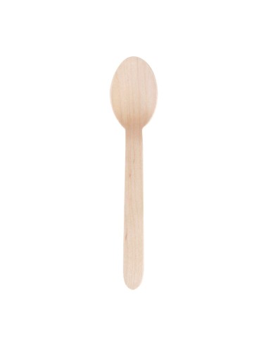 Cuillères dessert en bois biodégradables - lot 100