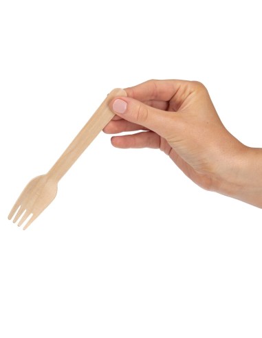 Fourchettes en bois biodégradables Fiesta - Lot de 100