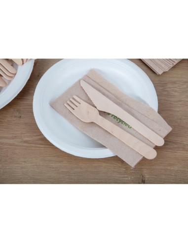 Fourchettes en bois biodégradables Fiesta - Lot de 100