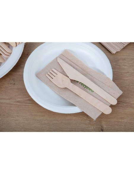 Fourchettes en bois biodégradables Fiesta - Lot de 100