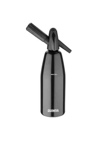 Siphon à eau de seltz noir Olympia 1L - bar à cocktails