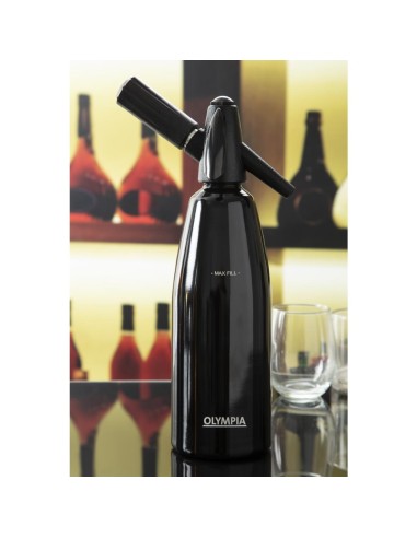 Siphon à eau de seltz noir Olympia 1L - bar à cocktails