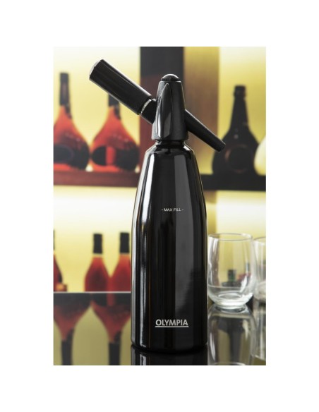 Siphon à eau de seltz noir Olympia 1L - bar à cocktails