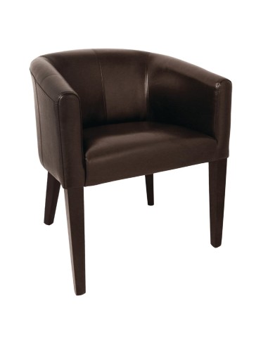Fauteuil simili cuir Bolero marron foncé - 820x630x650 mm