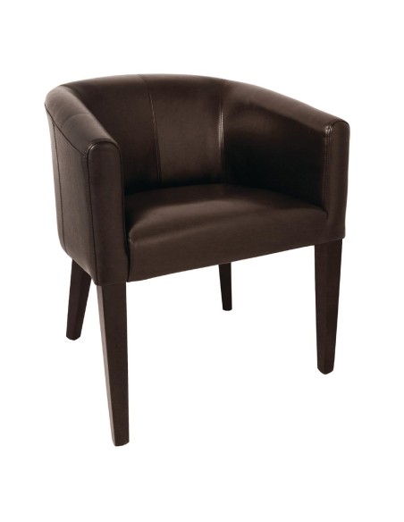 Fauteuil simili cuir Bolero marron foncé - 820x630x650 mm