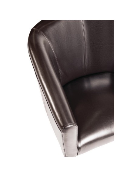Fauteuil simili cuir Bolero marron foncé - 820x630x650 mm