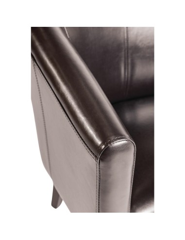 Fauteuil simili cuir Bolero marron foncé - 820x630x650 mm