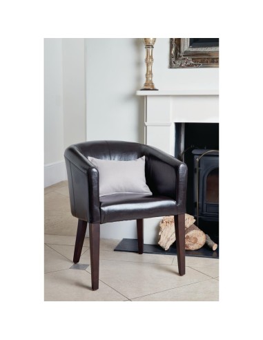 Fauteuil simili cuir Bolero marron foncé - 820x630x650 mm