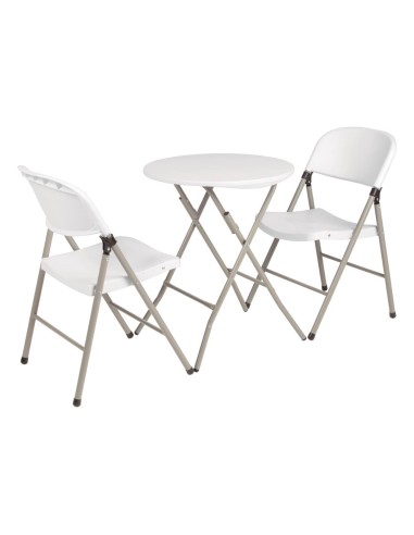 Chaises pliantes Bolero blanches - lot de 2