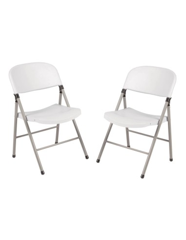 Chaises pliantes Bolero blanches - lot de 2