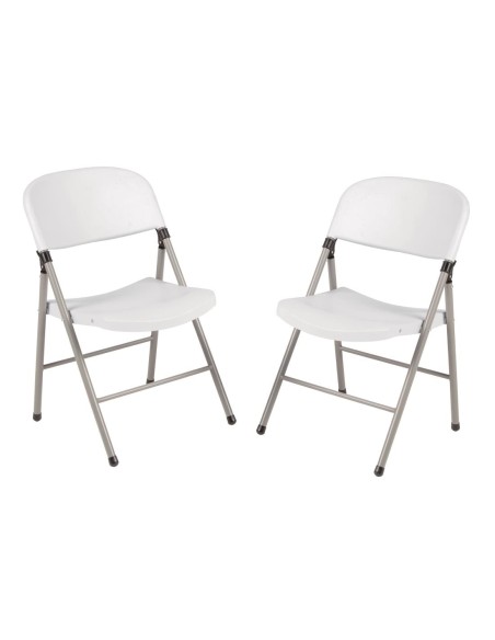Chaises pliantes Bolero blanches - lot de 2