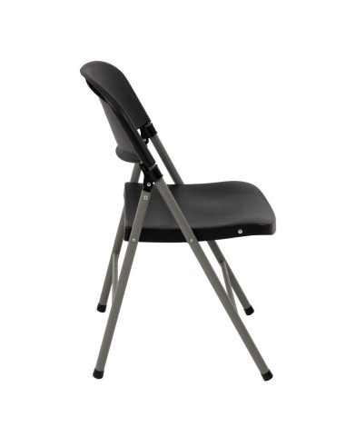 Chaises pliantes Bolero noires - lot de 2, robustes et confortables