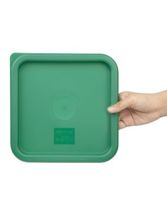 Couvercle carré vert moyen Hygiplas - 5,5-7L 2