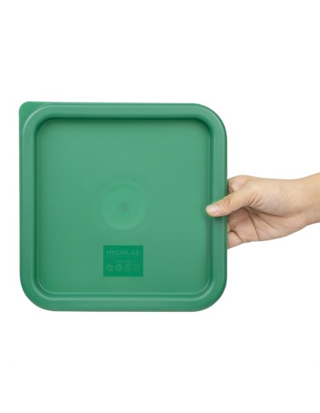 Couvercle carré vert moyen Hygiplas - 5,5-7L