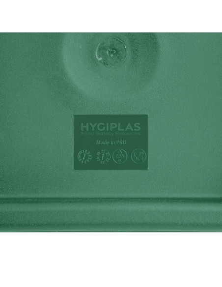Couvercle carré vert moyen Hygiplas - 5,5-7L