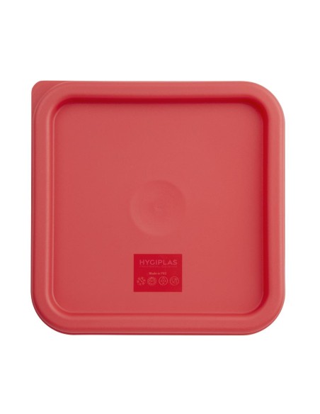Couvercle carré rouge moyen Hygiplas - 17x231 mm