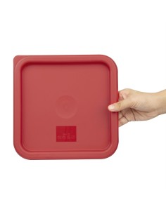Couvercle carré rouge moyen Hygiplas - 17x231 mm 2