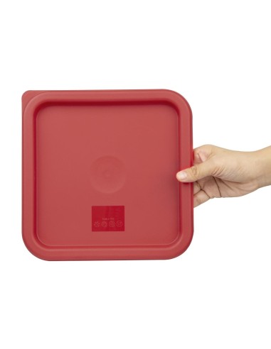 Couvercle carré rouge moyen Hygiplas - 17x231 mm
