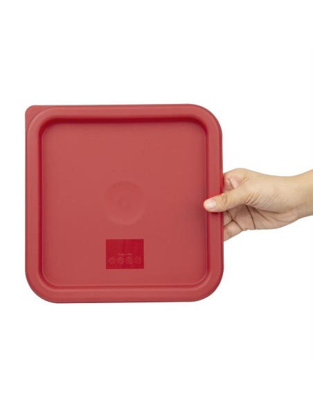 Couvercle carré rouge moyen Hygiplas - 17x231 mm