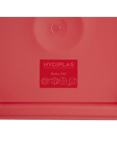 Couvercle carré rouge moyen Hygiplas - 17x231 mm