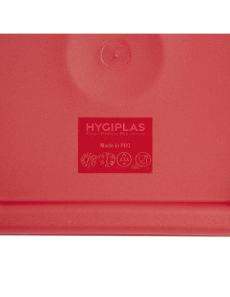 Couvercle carré rouge moyen Hygiplas - 17x231 mm