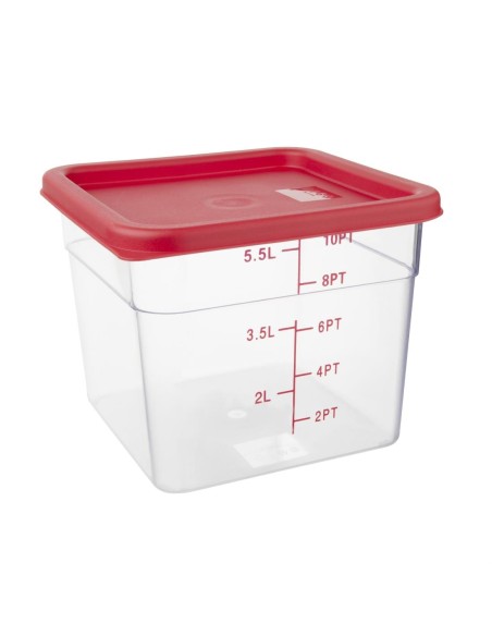 Couvercle carré rouge moyen Hygiplas - 17x231 mm