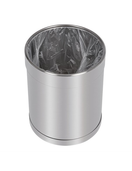 Corbeille à papier Bolero 10,2L en inox - élégance et praticité