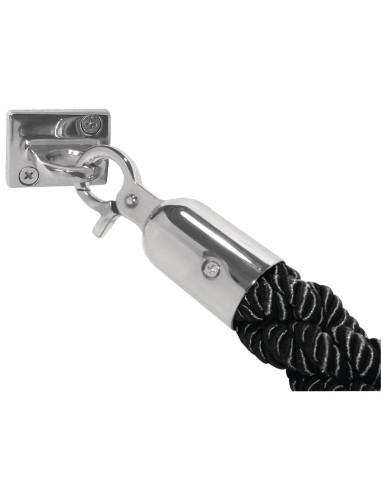 Cordon d'accueil torsadé Bolero noir - 1500 mm