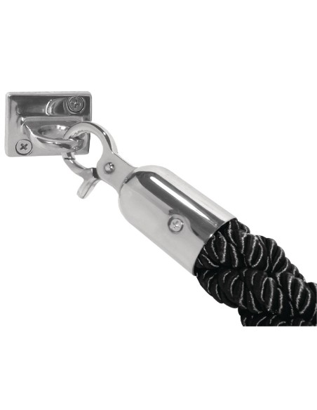Cordon d'accueil torsadé Bolero noir - 1500 mm