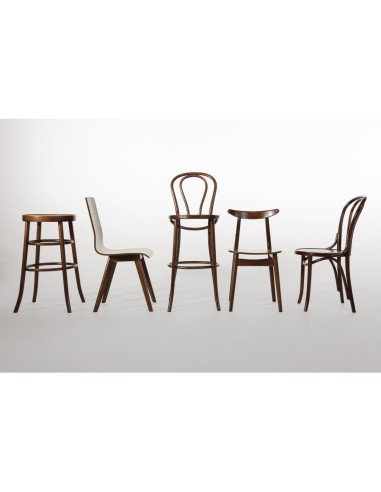 Chaises bistrot en bois courbé Fameg - lot de 2