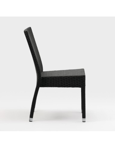 Chaises rotin PE Bolero anthracite - lot de 4