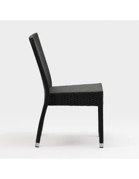 Chaises rotin PE Bolero anthracite - lot de 4