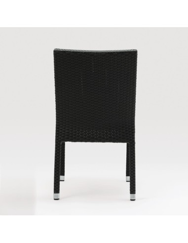 Chaises rotin PE Bolero anthracite - lot de 4