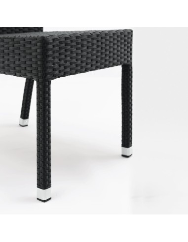 Chaises rotin PE Bolero anthracite - lot de 4