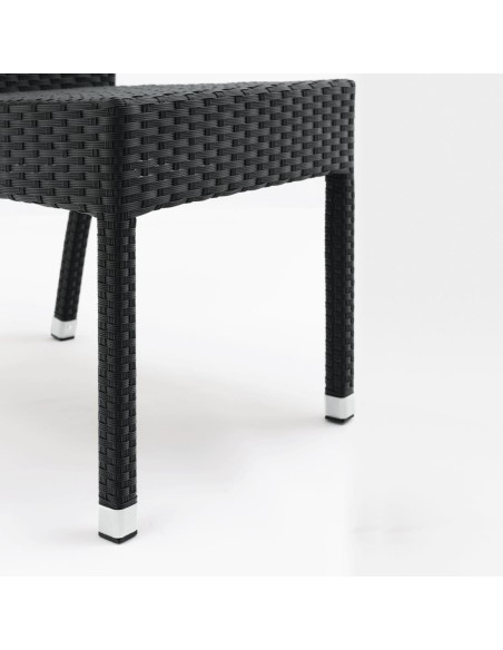 Chaises rotin PE Bolero anthracite - lot de 4