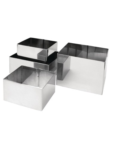 Cercles à mousse carrés 80x80x35 mm Vogue - Inox