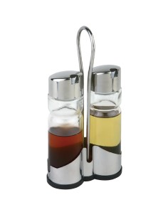 Ensemble huilier vinaigrier APS avec support - 215x115x54 mm