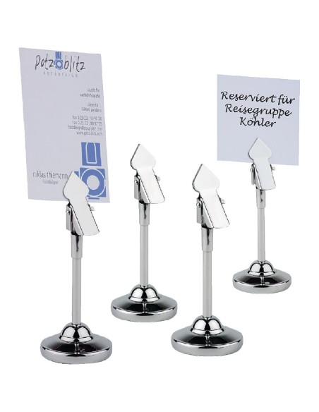 Supports à pince inox pour numéros de table 105mm - lot de 4