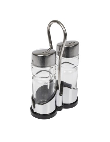 Ménagère sel poivre APS - Porte-condiments inox