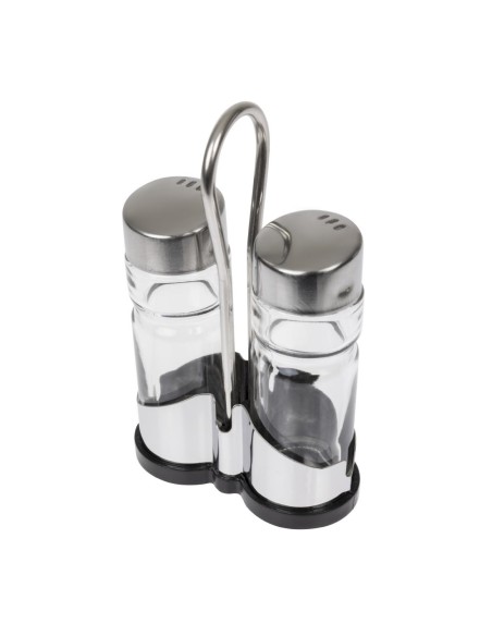 Ménagère sel poivre APS - Porte-condiments inox