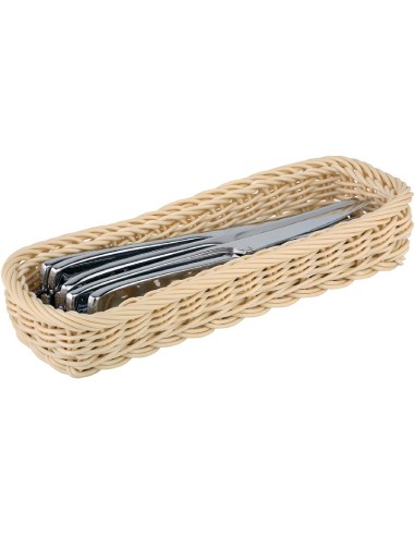 Panier à couverts rectangulaire APS en rotin polypropylène