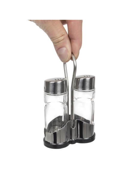 Ménagère sel poivre APS - Porte-condiments inox