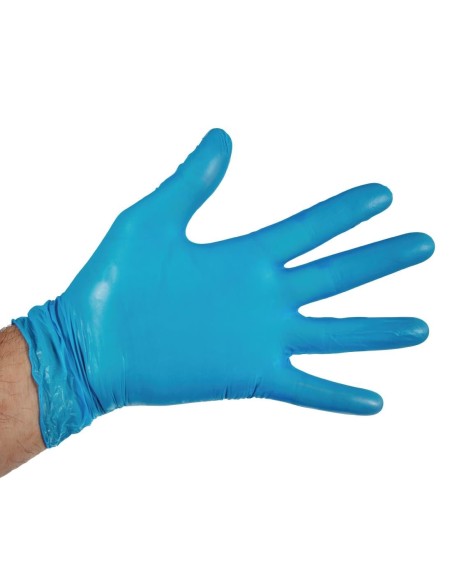 Gants alimentaires vinyle bleu XL - Lot de 100 Hygiplas